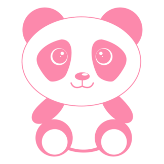 Cute Begging Panda Decal (Pink)
